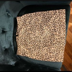 Cheetah print skirt. Denim material
